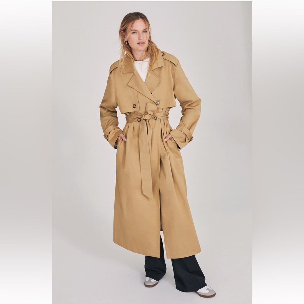 Favorite Daughter Tan Belted Trench Coat